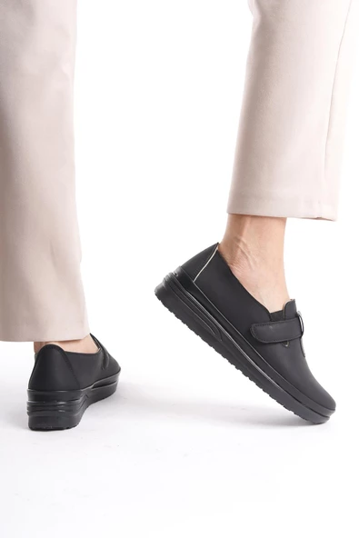 Kadın Önü Bantlı Günlük Ayakkabı Rahat Taban Düz Ayakkabı - Resim 3