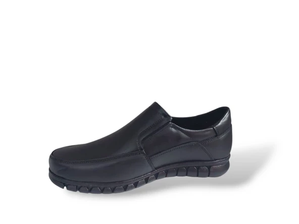 Zerhan 2026 Erkek Siyah Hakiki Deri Makosen Ayakkabı 38 39 - Resim 3