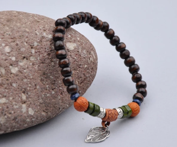 Erkek Doğal Taş Ahşap Bileklik ürün görseli 1