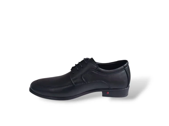 Zerhan 199 Erkek Siyah Bağcıklı Hakiki Deri Klasik Hafif Taban Ayakkabı - Resim 3