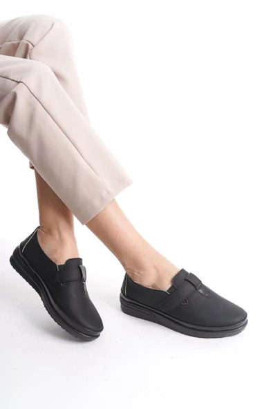 Kadın Önü Bantlı Günlük Ayakkabı Rahat Taban Düz Ayakkabı ürün görseli 1