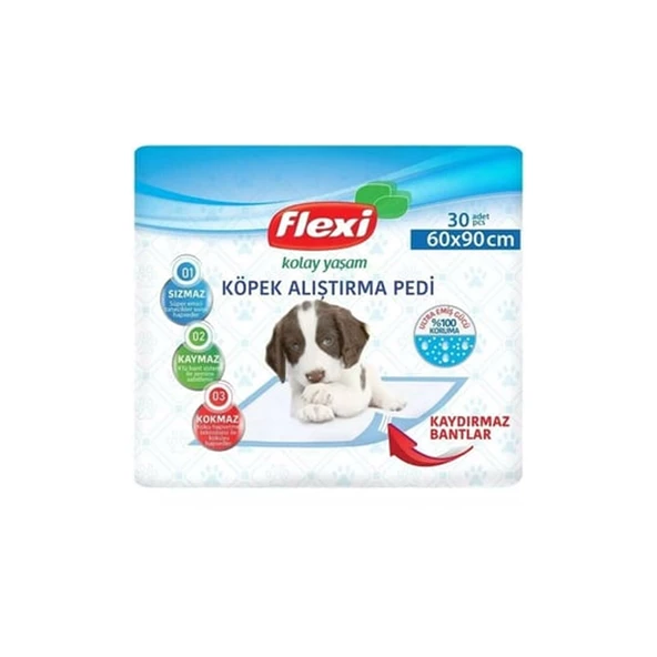 Flexi Yapışkanlı Köpek Çiş Eğitim Pedi 60x90 30 Lu