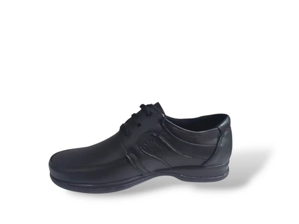 Zerhan 2024 Erkek Siyah Bağcıklı Hakiki Deri Ayakkabı - Resim 3