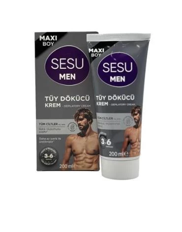 Sesu Men Maxi Boy Tüm Cilt Tipleri Için Erkek Tüy Dökücü Kremi 200 ml