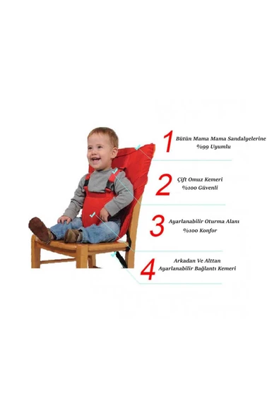 RevuBaby Tüm Mama Sandalyelerine Uygun Portatif Kumaş Mama Sandalyesi - 3