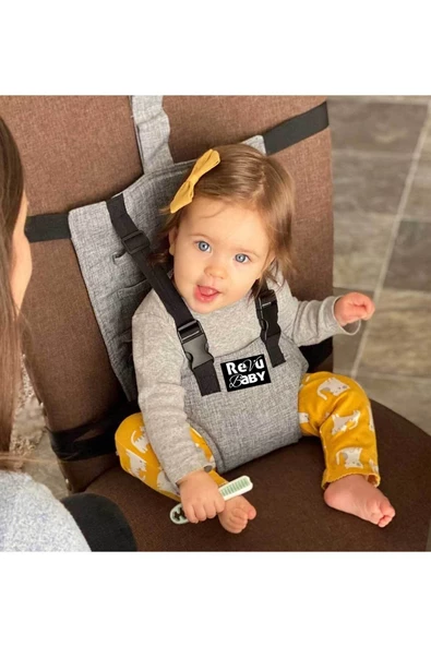 RevuBaby Portatif Kumaş Mama  Sandalyesi Taşınabilir Ayarlanabilir Mama Sandalyesi - 2