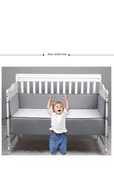 RevuBaby 4 Parça Beşik Kenar Koruyucu  Bebek Çocuk  Yatak kenar  Yumuşatıcı 70x130 CM - 2