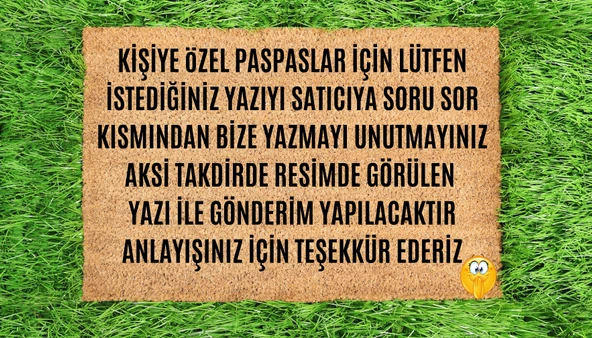 Kapı Önü Paspası Kişiye Özel Yazı Yazılır Koko Model Halat PK-1599