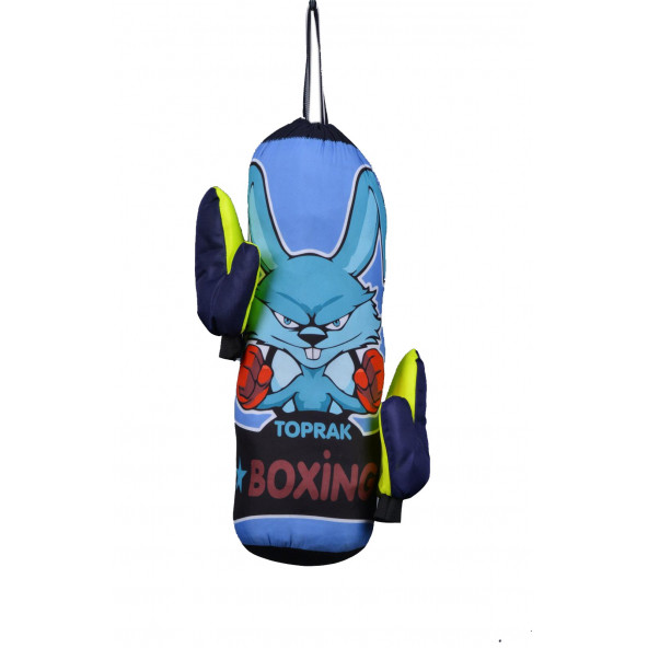 Leyaton Çocuk Boks Torbası Seti Eldivenli Hediyeli Kum Torbası (No-2)