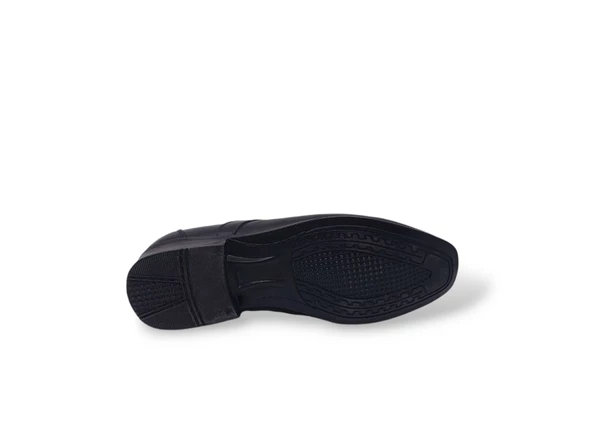 Zerhan 197 Erkek Siyah Hakiki Deri Klasik Hafif Taban Ayakkabı - Resim 5