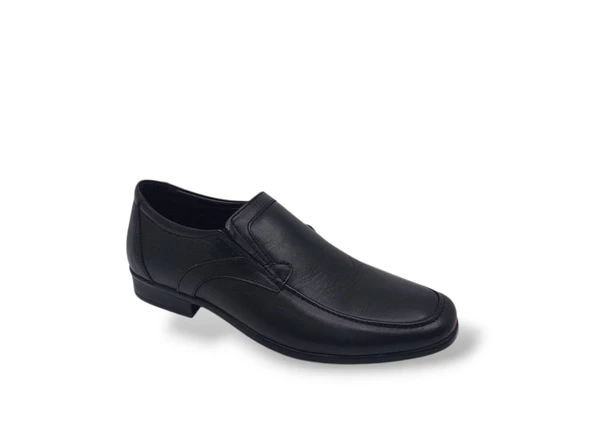 Zerhan 197 Erkek Siyah Hakiki Deri Klasik Hafif Taban Ayakkabı - Resim 4