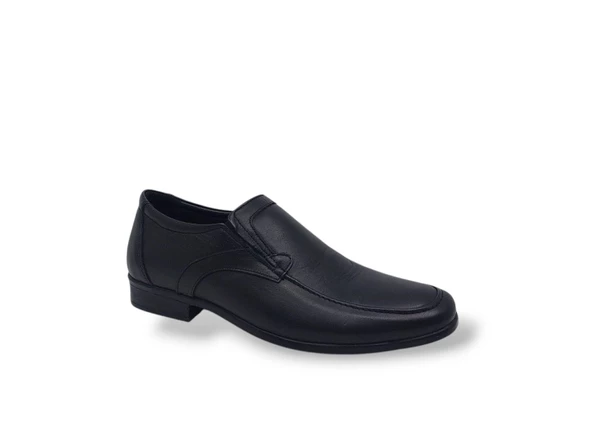 Zerhan 197 Erkek Siyah Hakiki Deri Klasik Hafif Taban Ayakkabı - Resim 2