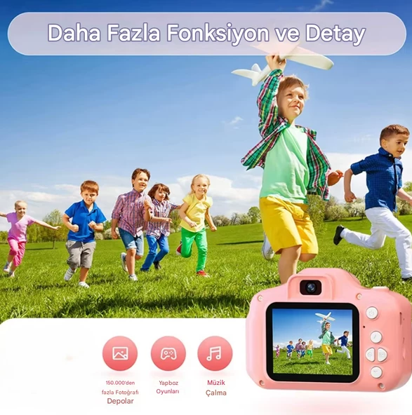 Çift Lens Selfie Kamera Dijital Çocuk Kamerası 20MP  1080P HD - 3