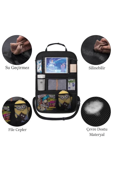 RevuBaby Araba Koltuk Arkası Eşya Düzenleyici Organizer Koltuk Arkası Koruyucu Tablet Cepli 2adet - 4