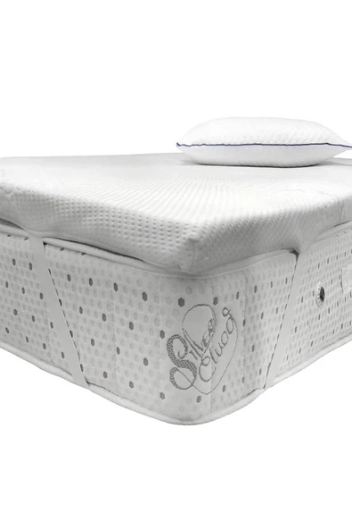 RevuBaby Lastikli Ortopedik Yıkanabilir Kılıflı Visko Yatak Şiltesi Yatak Pedi Uyku Pedi Topper - 3