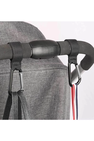 SAFEMAN Puset Kancası Çanta Asma Aparatı Bebek Arabası Askı Aparatı 2 Adet - 5