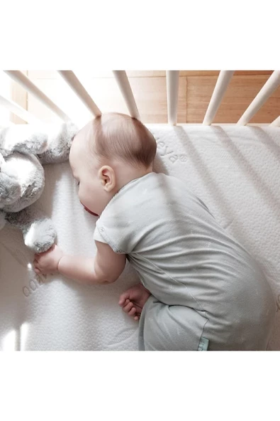 RevuBaby Ortopedik Bambu Bebek Yatağı Park Beşik Yatağı Çocuk Yatakları Oyun Parkı Yatağı 7 Cm - Resim 3