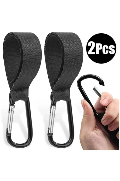 SAFEMAN Puset Kancası Çanta Asma Aparatı Bebek Arabası Askı Aparatı 2 Adet - 3