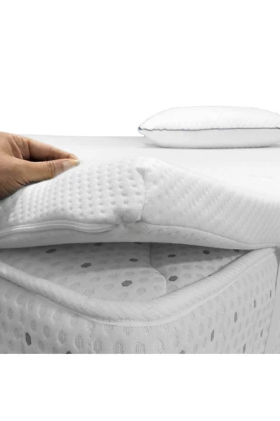 RevuBaby Lastikli Ortopedik Yıkanabilir Kılıflı Visko Yatak Şiltesi Yatak Pedi Uyku Pedi Topper - 2