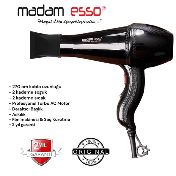 Madam Esso Mdm-9600 Profesyonel Fön Makinesi & Saç Kurutma Makinesi - 2