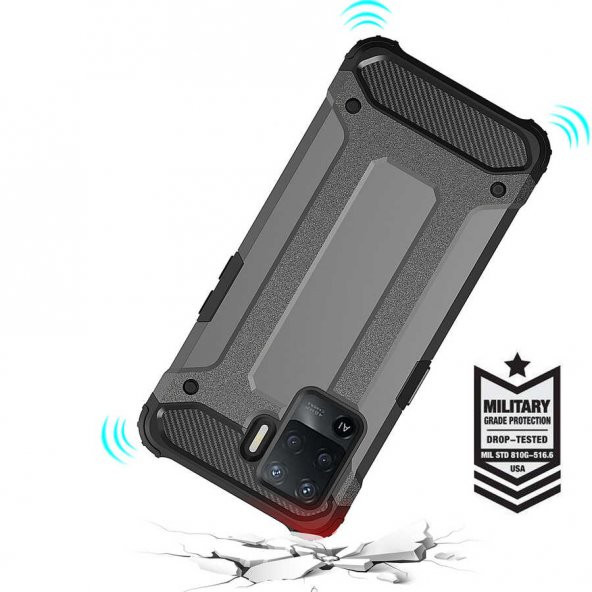 Ceponya Oppo Reno 5 Lite Kılıf Kamera Korumalı Armor Hybrid Zırh - 3