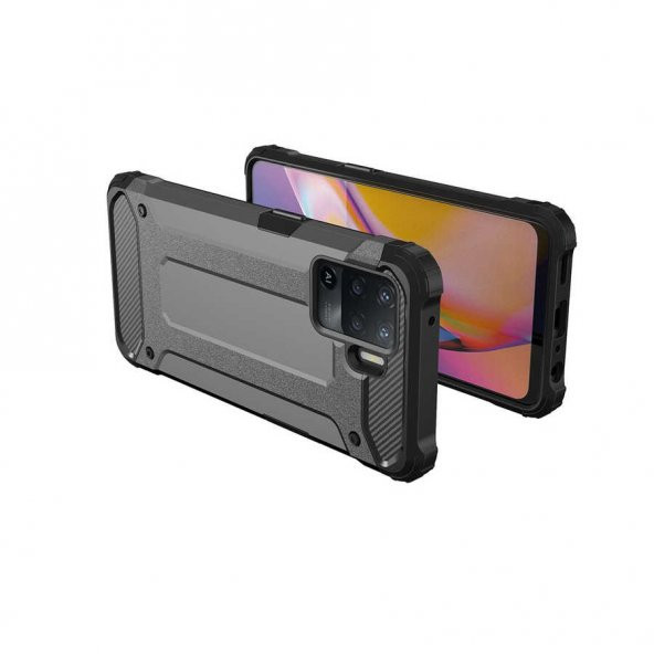 Ceponya Oppo Reno 5 Lite Kılıf Kamera Korumalı Armor Hybrid Zırh - 4