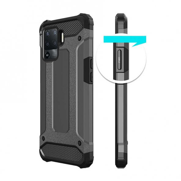 Ceponya Oppo Reno 5 Lite Kılıf Kamera Korumalı Armor Hybrid Zırh - 6