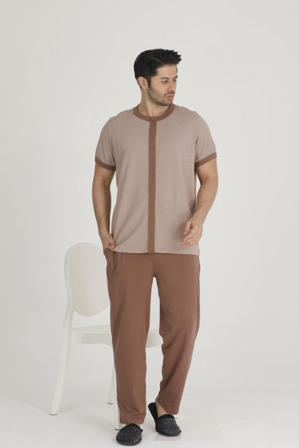 Teknur Erkek Modal Gömlek Pijama Takımı 30935