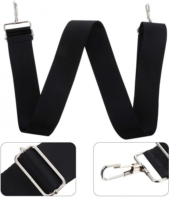 Unisex Siyah Ayarlanabilir Çanta Omuz Askısı