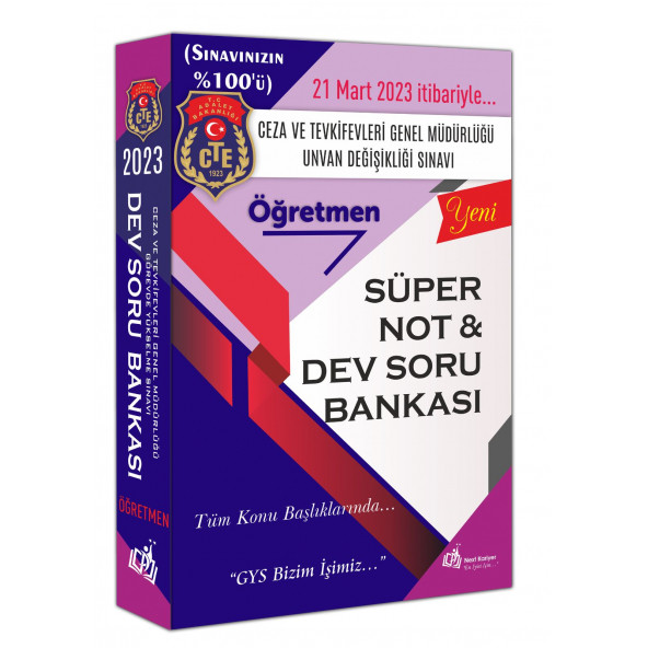 2023 T.C. Adalet Bakanlığı Ceza ve Tevkifevleri Genel Müdürlüğü GYSı Öğretmen Dev Soru Bankası
