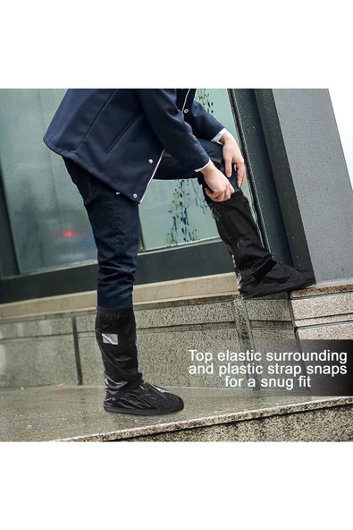 Motosiklet Ayakkabı Bot Kılıfı Yağmurluğu Su Geçirmez Lastikli Motor Bacak Yağmurluk Çamur Koruma - 3