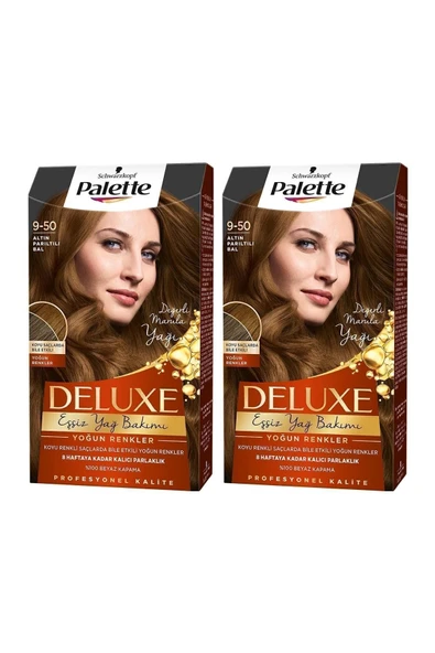 PALETTE DELUXE YOĞUN RENKLER 9-50 ALTIN PARILTILI BAL ADET SAÇ BOYASI