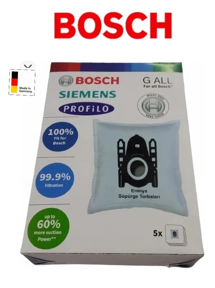 Bosch Süpürge 5 Adet Kutulu Toz Torbası Motor Filitreli