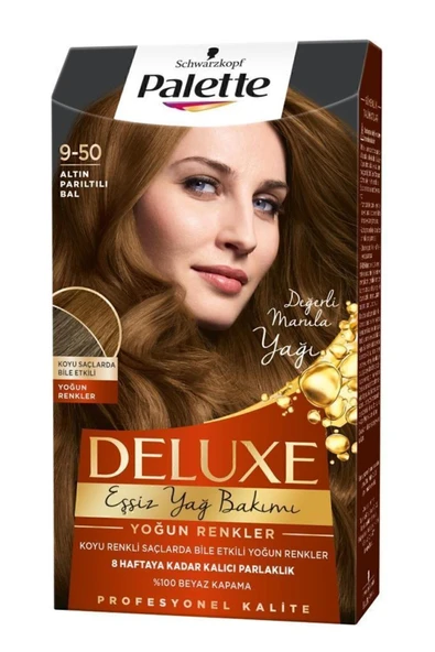 PALETTE DELUXE YOĞUN RENKLER 9-50 ALTIN PARILTILI BAL ADET SAÇ BOYASI - 3