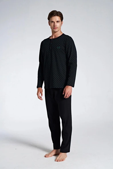 Pijadore 1750 Erkek Düğmeli Uzun Kollu Pijama Takım - 2