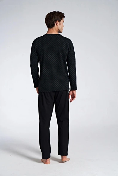 Pijadore 1750 Erkek Düğmeli Uzun Kollu Pijama Takım - 3