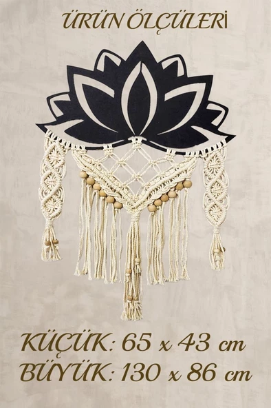 Veraart El Yapımı Lotus Çiçeği Makrome Duvar Süsü Tablo - 4