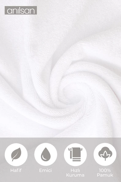 4'lü Beyaz Banyo Havlusu - 70x140 Cm, 490 Gr, %100pamuk, Spa Ve Otel Havlusu, Günlük Kullanıma Uygun - 2