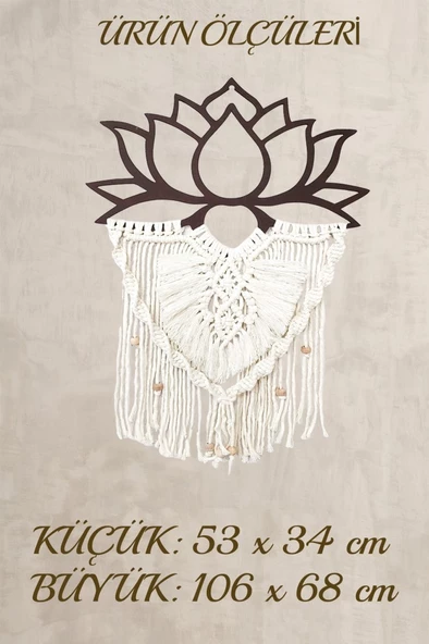 Veraart El Yapımı Lotus Çiçeği Makrome Duvar Süsü Tablo - 6