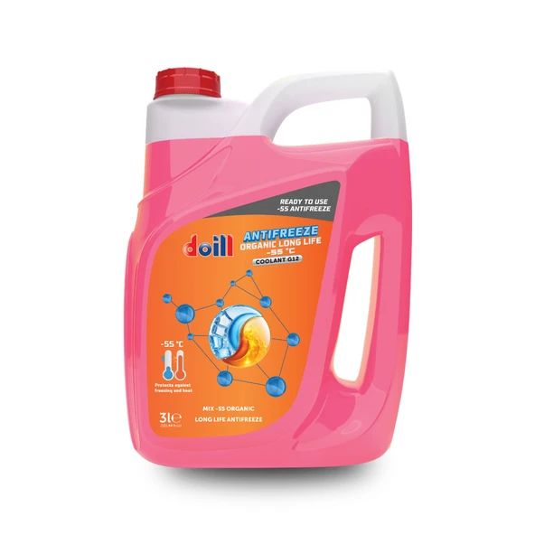 -55 Derece Hazır Karışım 3 Litre Kırmızı Organik Antifriz - G12 (Üretim Yılı: 2025) - 1