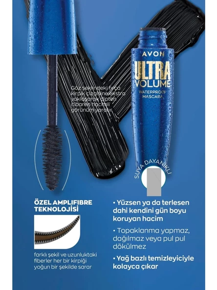 Avon Ultra Volume Suya Dayanıklı Maskara Blackest Black - 4