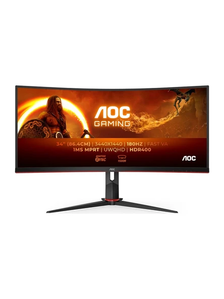 AOC CU34G2XP/BK 34" 1 ms WQHD Curved 180 Hz Oyuncu Monitörü