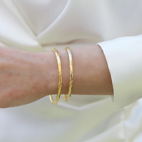 Dövme 4mm 6,5cm Ajda Gümüş Bilezik - Resim 2