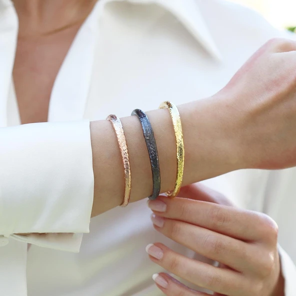 Dövme Elişi Gümüş Kelepçe - Resim 3