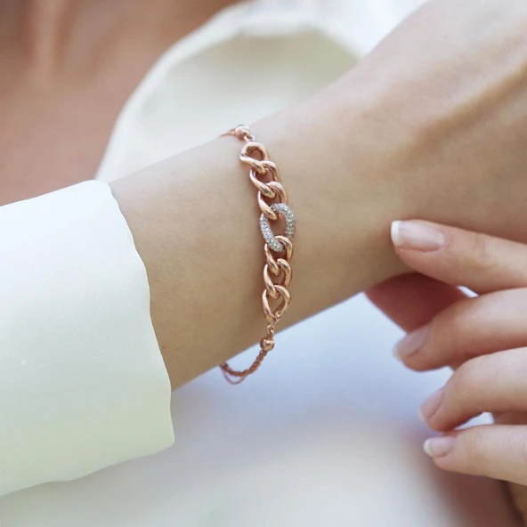 Taşlı Gurmet Gümüş Bileklik - Resim 4