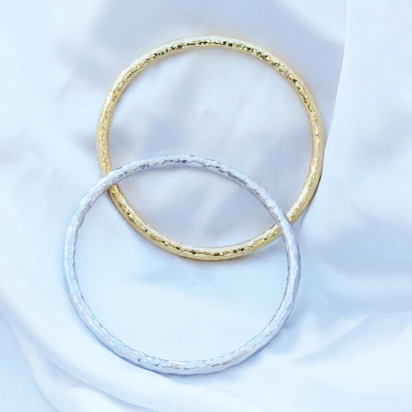 Dövme 4mm 6,5cm Ajda Gümüş Bilezik - Resim 3