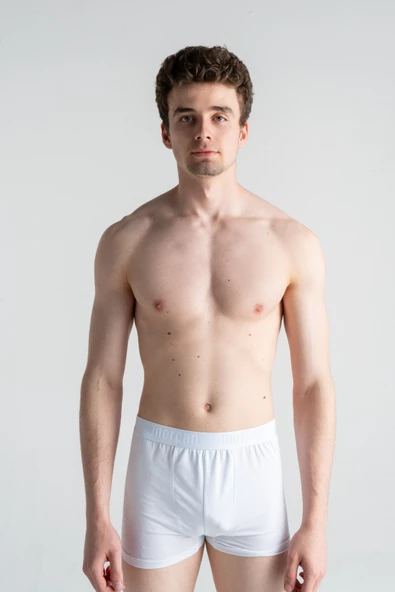 Erkek Çok Renkli 3'lü Paket Likralı Pamuk Boxer (BEYAZ LACİVERT DANGER) - Resim 4