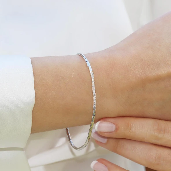 Dövme 2mm 7cm Ajda Gümüş Bilezilk ürün görseli 1