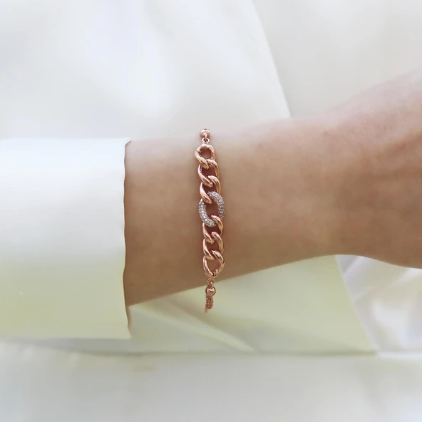 Taşlı Gurmet Gümüş Bileklik - Resim 6