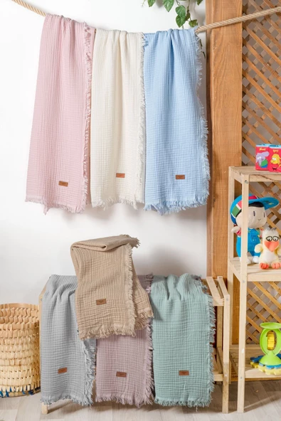 Bebek Müslin Örtü % 100 Pamuklu Çok Amaçlı Pike Battaniye Bebe Örtüsü 90x110cm - 2